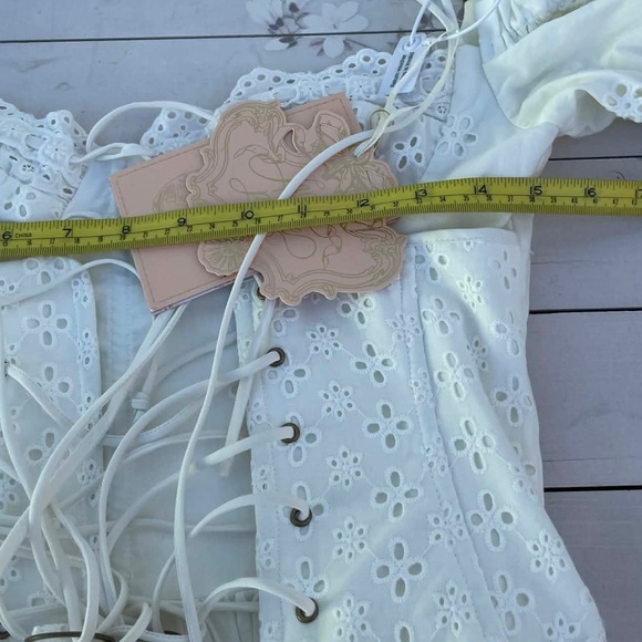 Lacemade Chic White Eyelet Midi Dress - Picture 12 of 14